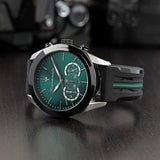 Maserati Traguardo Chronograph Green Dial Black Silicone Strap Watch For Men - R8871612043 Authentic Buy Shop Now