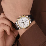 Maserati Triconic Chronograph White Dial Black Leather Strap Watch For Men - R8871639004 Authentic Buy Shop Now