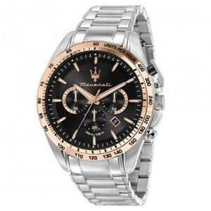 Maserati Traguardo Chronograph Limited Edition Black Dial Silver Steel Strap Watch For Men - R8873612047 Authentic Buy Shop Now