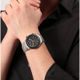 Maserati Triconic Chronograph Black Dial Silver Steel Strap Watch For Men - R8873639002 Authentic Buy Shop Now