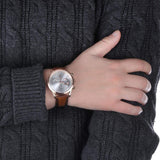 Maserati Ricordo Chronograph Silver Dial Brown Leather Strap Watch For Men - R8871633002 Authentic Buy Shop Now
