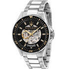Maserati SFIDA Automatic Black Dial Silver Steel Strap Watch For Men - R8823140002 Authentic Buy Shop Now