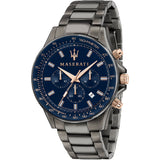 Maserati SFIDA Chronograph Blue Dial Grey Steel Strap Watch For Men - R8873640001 Authentic Buy Shop Now
