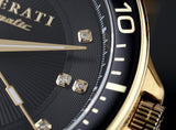 Maserati SFIDA Black Dial Yellow Gold Toned Watch For Men - R8823140003 Authentic Buy Shop Now