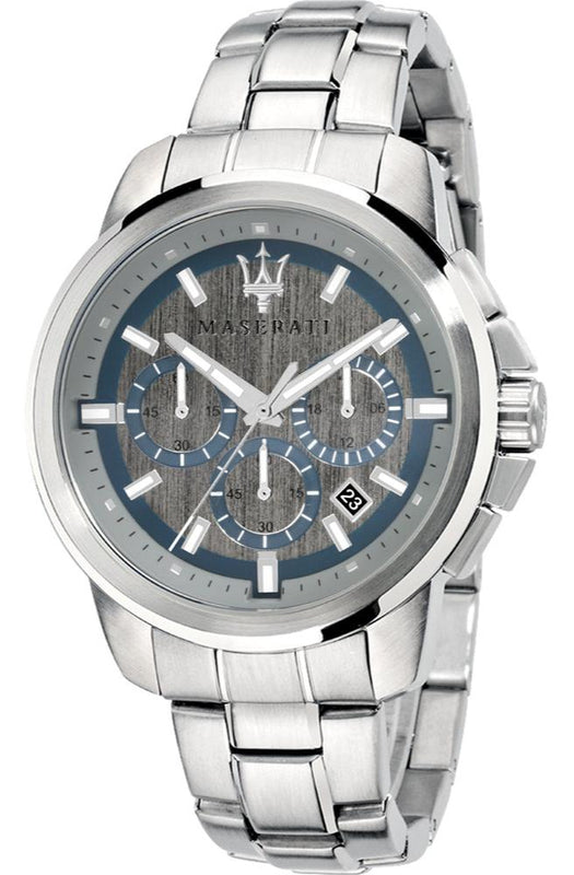 Maserati Successo Chronograph Silver Dial Silver Steel Strap Watch For Men - R8873621006 Authentic Buy Shop Now