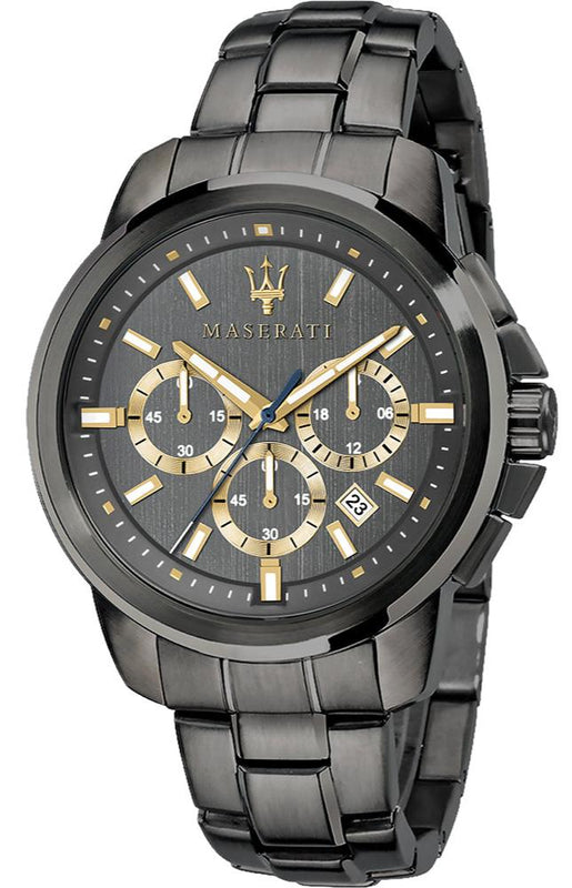 Maserati Successo Chronograph Gray Dial Gray Steel Strap Watch For Men - R8873621007 Authentic Buy Shop Now