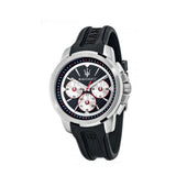 Maserati SFIDA Chronograph Black Silver Dial Black Rubber Strap Watch For Men - R8851123001 Authentic Buy Shop Now
