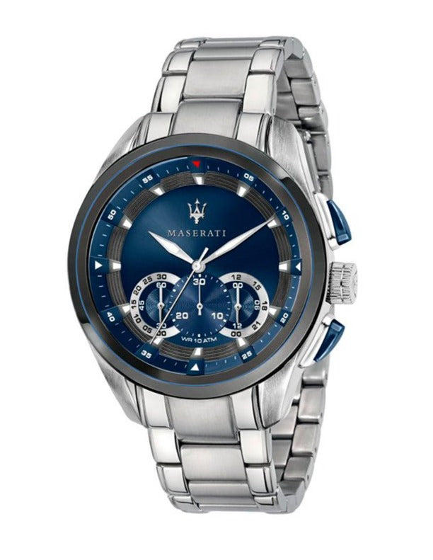 Maserati Traguardo Chronograph 45mm Blue Dial Stainless Steel Watch For Men - R8873612014 Authentic Buy Shop Now