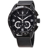 Maserati Traguardo Chronograph Black Dial Black Mesh Bracelet Watch For Men - R8873612031 Authentic Buy Shop Now