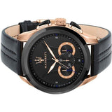 Maserati Traguardo 45mm Black Dial Watch Black Strap For Men - R8871612025 Authentic Buy Shop Now