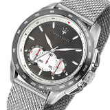 Maserati Traguardo Chronograph Black Dial Silver Mesh Bracelet Watch For Men - R8873612008 Authentic Buy Shop Now