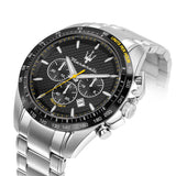 Maserati Traguardo Black Dial Silver Chronograph with Tachymeter Watch For Men - R8873612042 Authentic Buy Shop Now