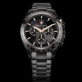 Maserati Traguardo Chronograph Black Dial Black Steel Strap Watch For Men - R8873612048 Authentic Buy Shop Now