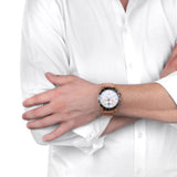 Maserati Traguardo 45mm Chronograph Rose Gold Mesh Strap White Dial Watch For Men - R8873612011 Authentic Buy Shop Now