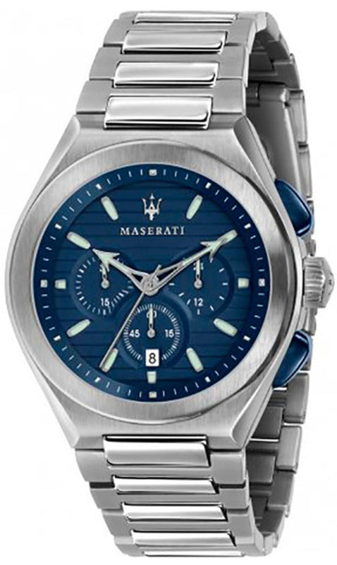 Maserati Triconic Quartz Blue Dial Silver Steel Strap Watch For Men - R8873639001 Authentic Buy Shop Now