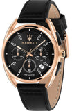 Maserati Trimarano Chronograph Black Dial Leather Strap Watch For Men - R8871632002 Authentic Buy Shop Now