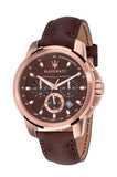 Maserati Successo Brown Dial Brown Leather Strap Watch For Men - R8871621004 Authentic Buy Shop Now