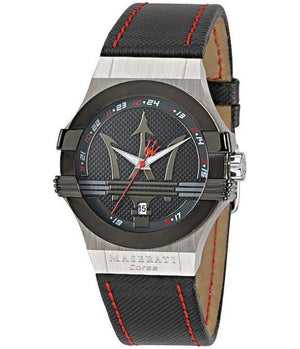 Maserati Potenza Black Dial Black Leather Strap Watch For Men - R8851108001 Authentic Buy Shop Now
