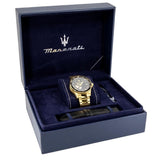 Maserati SFIDA Black Dial Yellow Gold Toned Watch For Men - R8823140003 Authentic Buy Shop Now