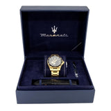 Maserati SFIDA Black Dial Yellow Gold Toned Watch For Men - R8823140003 Authentic Buy Shop Now