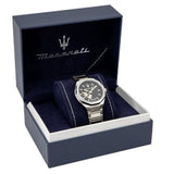Maserati Stile Skeleton Automatic Black Dial Silver Steel Strap Watch For Men - R8823142002 Authentic Buy Shop Now