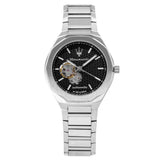 Maserati Stile Skeleton Automatic Black Dial Silver Steel Strap Watch For Men - R8823142002 Authentic Buy Shop Now
