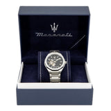 Maserati Stile Skeleton Automatic Black Dial Silver Steel Strap Watch For Men - R8823142002 Authentic Buy Shop Now