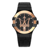 Maserati Potenza Quartz Black Dial Black Leather Strap Watch For Men - R8851108032 Authentic Buy Shop Now
