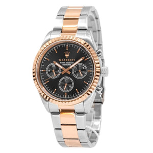 Maserati Competizione Analog Black Dial Two Tone Stainless Steel Strap Watch For Men - R8853100020 Authentic Buy Shop Now