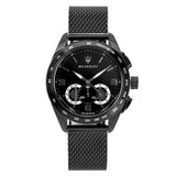 Maserati Traguardo Chronograph Black Dial Black Mesh Bracelet Watch For Men - R8873612031 Authentic Buy Shop Now