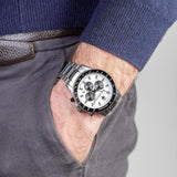 Maserati SFIDA Chronograph White Dial Silver Steel Strap Watch For Men - R8873640003 Authentic Buy Shop Now
