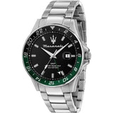 Maserati SFIDA Chronograph Black Dial Silver Steel Strap Watch For Men - R8853140005 Authentic Buy Shop Now