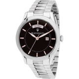 Maserati Tradizione Black Dial Silver Steel Strap Watch For Men - R8853125002 Authentic Buy Shop Now