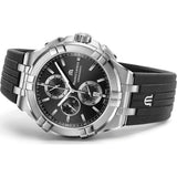 Maurice Lacroix Aikon Chronograph Black Dial Black Leather Strap Watch for Men - AI1018-SS001-330-2 Authentic Buy Shop Now