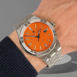 Maurice Lacroix Aikon Limited Edition Automatic Date Orange Dial Silver Steel Strap Watch For Men - AI6008-SS00F-530-1 Authentic Buy Shop Now