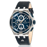 Maurice Lacroix Aikon Chronograph Blue Dial Blue Leather Strap Watch For Men - AI1018-SS001-432-4 Authentic Buy Shop Now