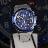 Fossil Sport Tourer Chronograph Blue Dial Silver Steel Strap Watch for Men - FS6047 Authentic Buy Shop Now