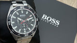 Hugo Boss Energy Chronograph Black Dial Silver Steel Strap Watch For Men - 1513971 Authentic Buy Shop Now