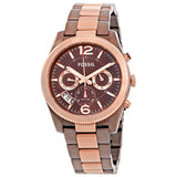 Fossil Perfect Boyfriend Multifunction Brown Dial Two Tone Steel Strap Watch for Women - ES4284 Authentic Buy Shop Now