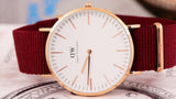 Daniel Wellington Classic Roselyn White Dial Maroon Nylon Strap Watch For Women - DW00100267 Authentic Buy Shop Now