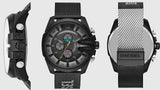 Diesel Mega Chief Chronograph Black Dial Black Mesh Bracelet Watch For Men - DZ4514 Authentic Buy Shop Now