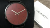 Calvin Klein Even Maroon Dial Black Leather Strap Watch for Men - K7B214CP Authentic Buy Shop Now