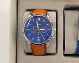 Fossil Neutra Chronograph Blue Dial Brown Leather Strap Watch for Men - FS5791 Authentic Buy Shop Now