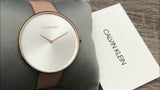 Calvin Klein Full Moon Silver Dial Pink Leather Stap Watch for Women - K8Y236Z6 Authentic Buy Shop Now