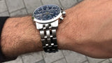 Tissot PRC 200 Chronograph Quartz Blue Dial Silver Steel Strap Watch For Men - T114.417.11.047.00 Authentic Buy Shop Now
