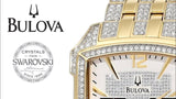 Bulova Crystal Chronograph White Dial Two Tone Steel Strap Watch for Men - 98C109 Authentic Buy Shop Now