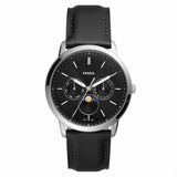 Fossil Neutra Minimalist Moonphase Black Dial Black Leather Strap Watch for Men - FS5904 Authentic Buy Shop Now