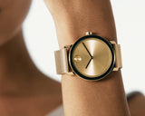 Movado Bold Gold Dial Gold Mesh Bracelet Watch for Women - 3600242 Authentic Buy Shop Now