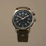 Maurice Lacroix Pontos S Diver Automatic Black Dial Brown Leather Strap Watch For Men - PT6248-BRZ01-330-2 Authentic Buy Shop Now