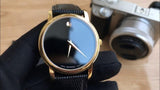 Movado Museum Black Dial Black Leather Strap Watch For Men - 2100005 Authentic Buy Shop Now